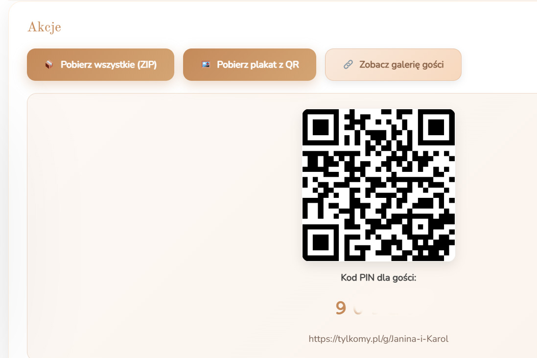 Dostęp do galerii – przykład widoku