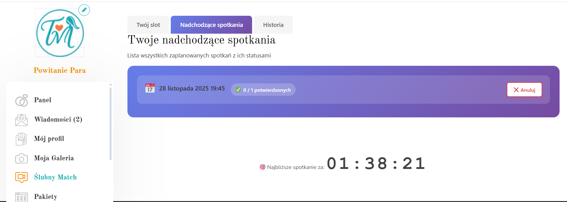 Panel pary – nadchodzące spotkania w Ślubny Match